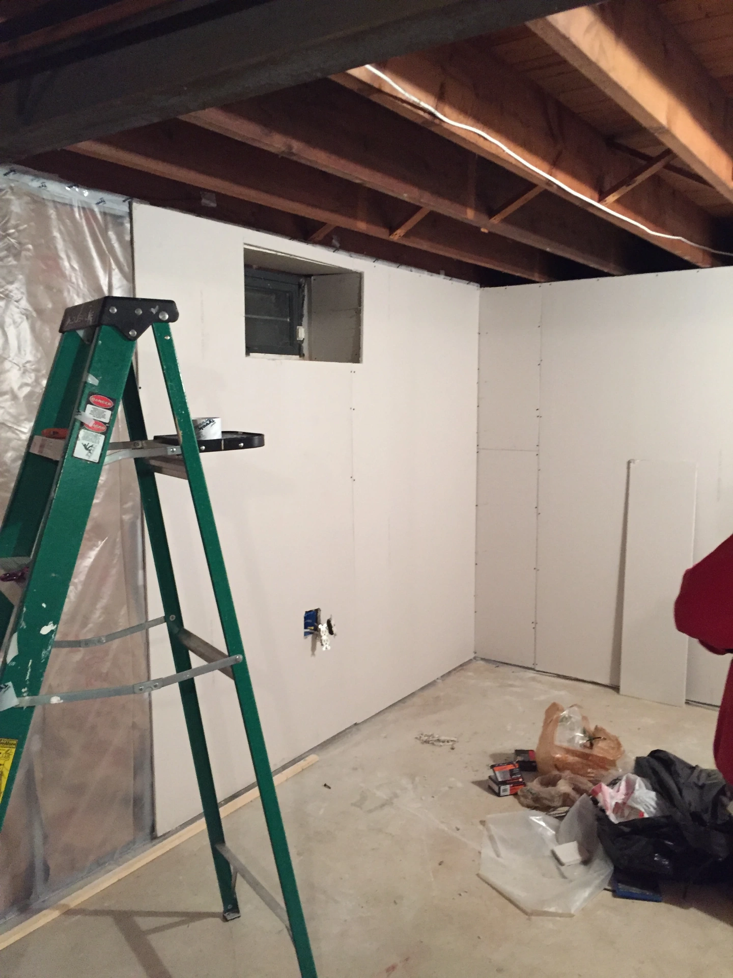 Basement insulation and drywall work